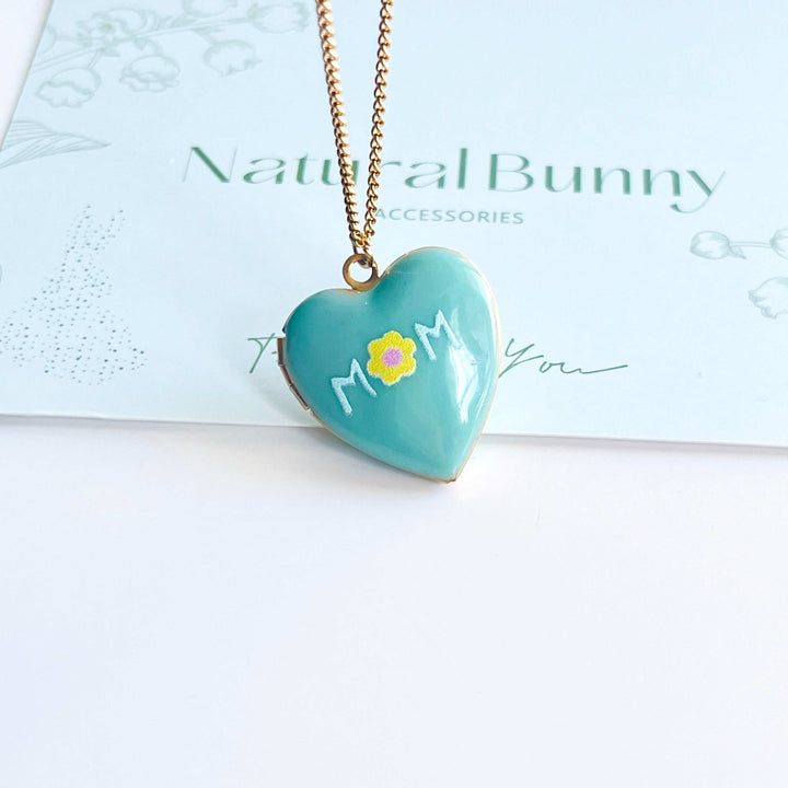 Mom Daisy Heart Locket Necklace