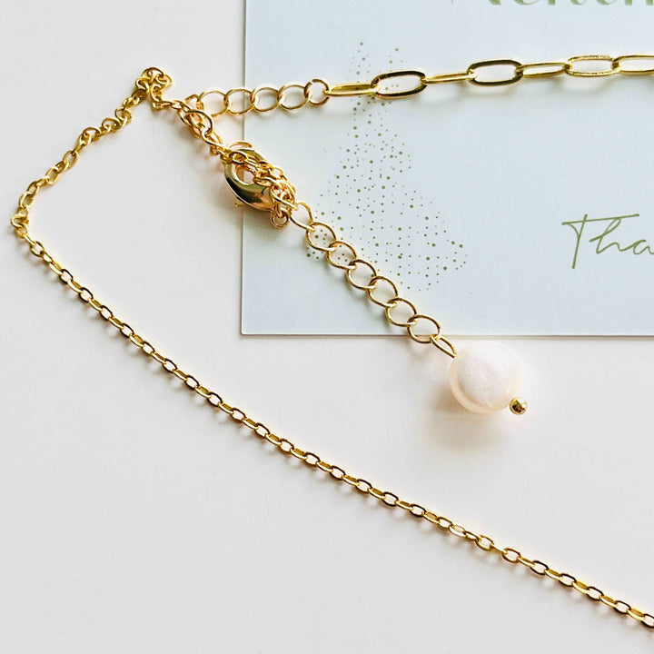 Moon and Star Pearl Necklace
