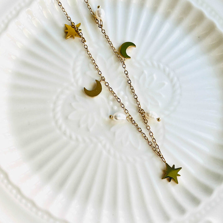 Moon and Stars Necklace