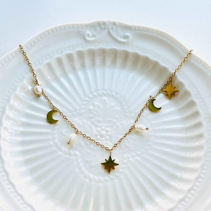 Moon and Stars Necklace