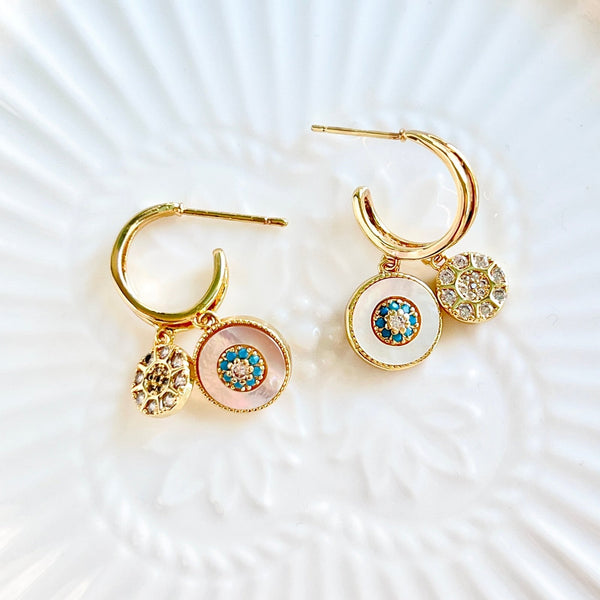 Mother Of Pearl Dangle Earrings - Natural Bunny Accessories