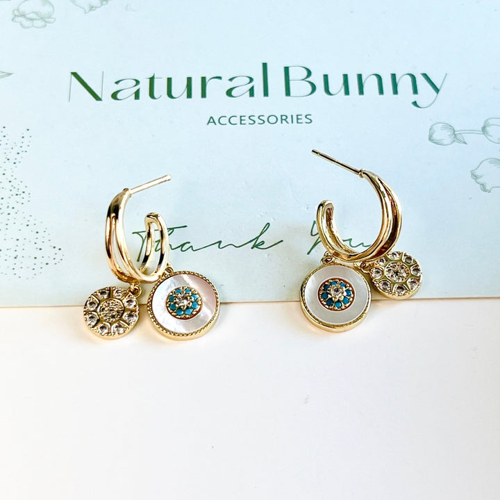 Mother Of Pearl Dangle Earrings - Natural Bunny Accessories
