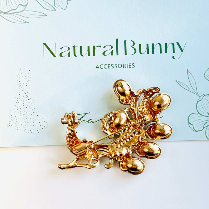 Multicolored Peacock Brooch
