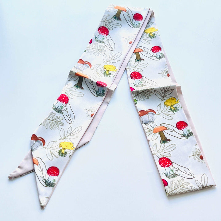Mushroom Printed Skinny Scarf