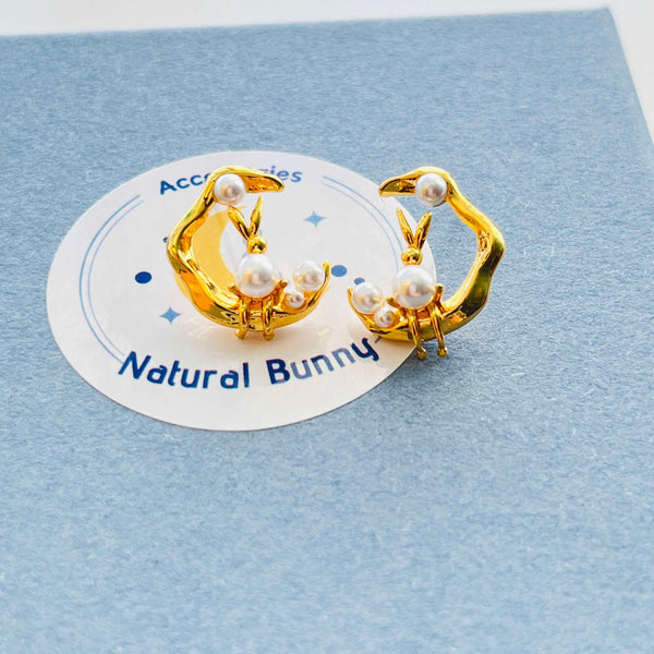 Natural Bunny Accessories Natural Bunny In The Moon Stud Earrings