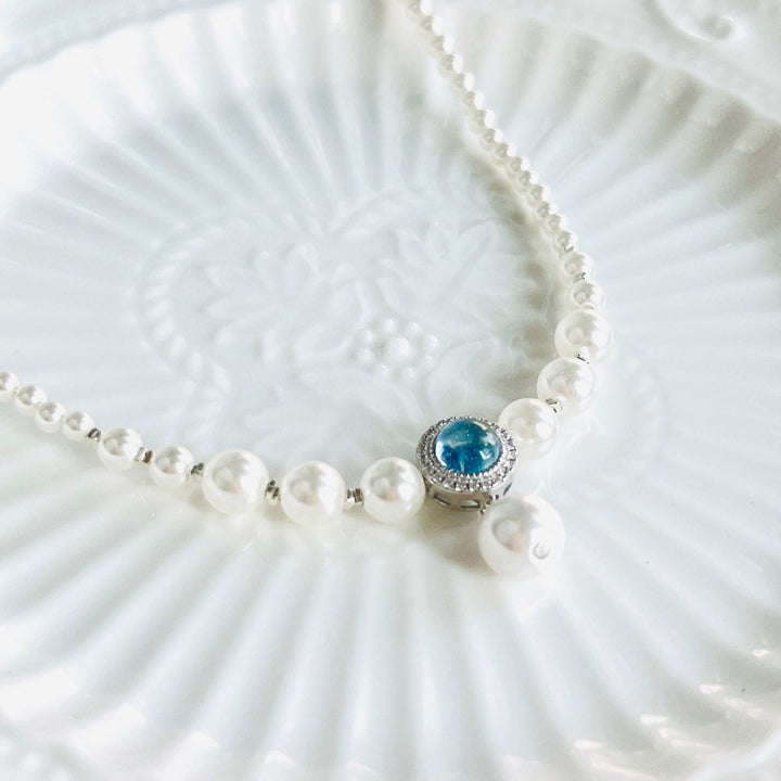 Ocean Blue Pearl Necklace