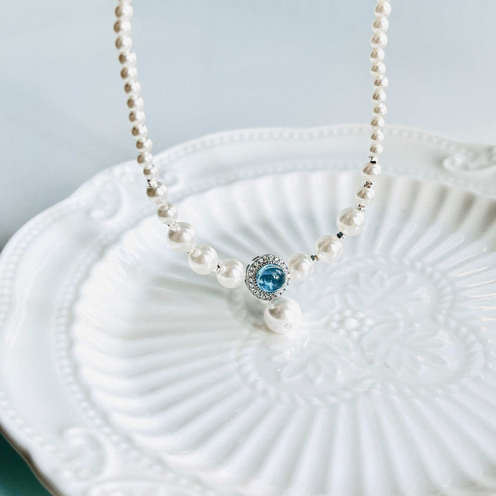 Ocean Blue Pearl Necklace