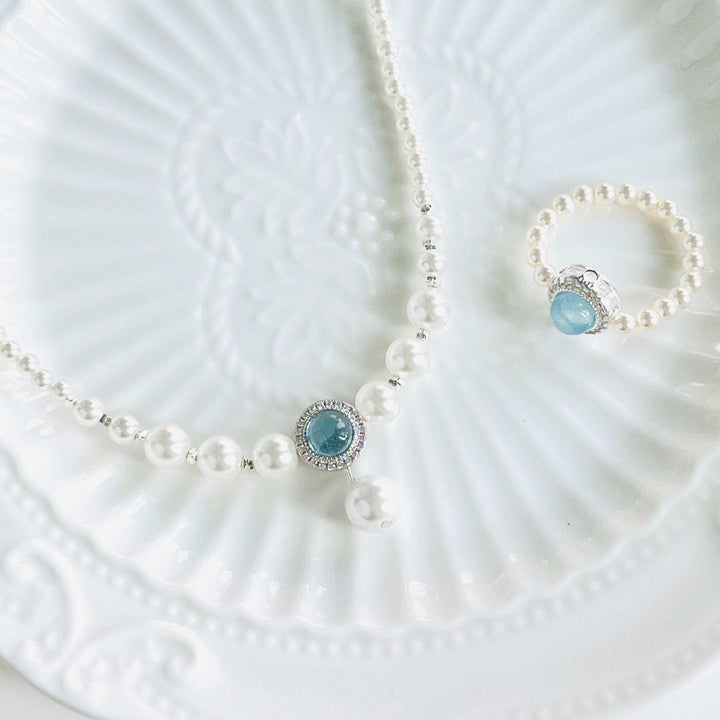 Ocean Blue Pearl Necklace