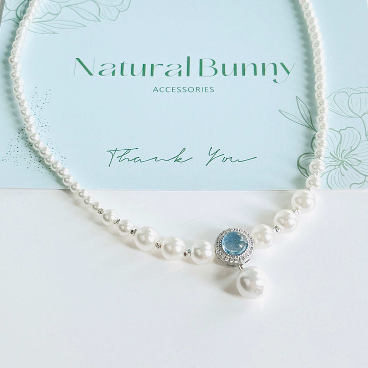 Ocean Blue Pearl Necklace