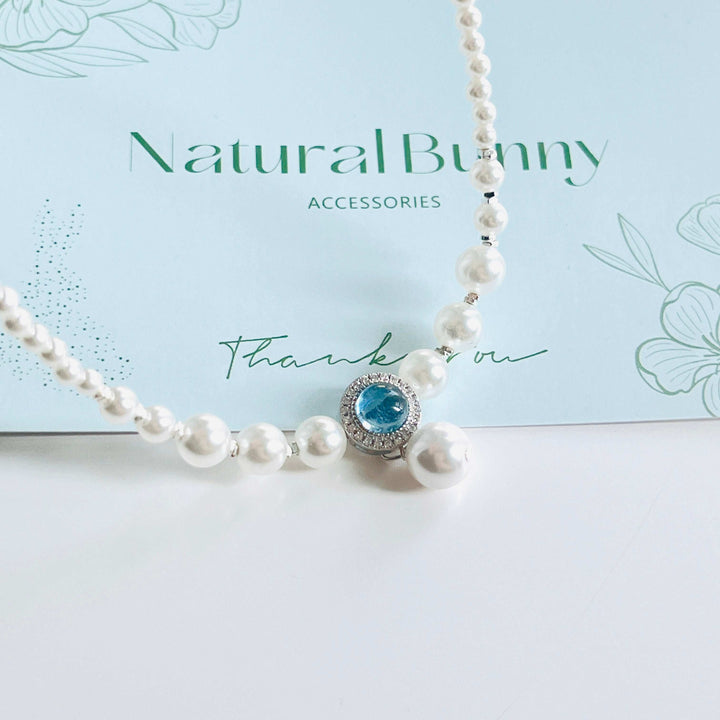 Ocean Blue Pearl Necklace
