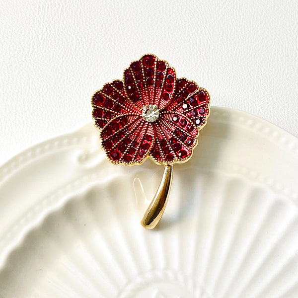 Peaceful Poppy Flower Brooch
