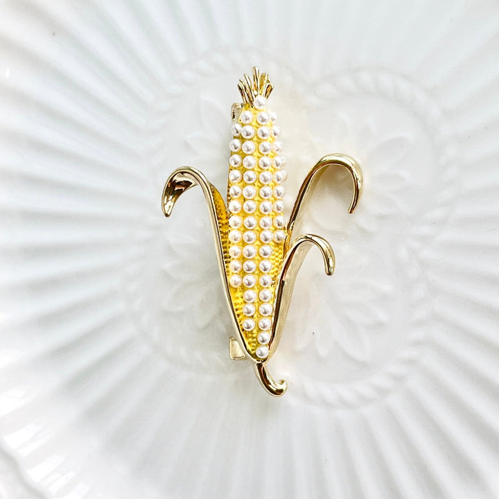Pearl Corn Brooch - Natural Bunny Accessories