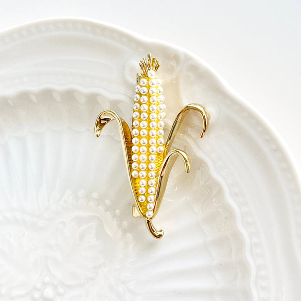 Pearl Corn Brooch - Natural Bunny Accessories