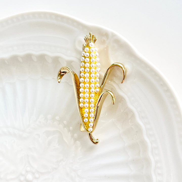 Pearl Corn Brooch - Natural Bunny Accessories