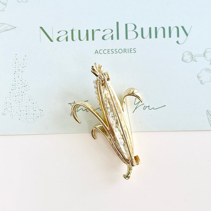 Pearl Corn Brooch - Natural Bunny Accessories