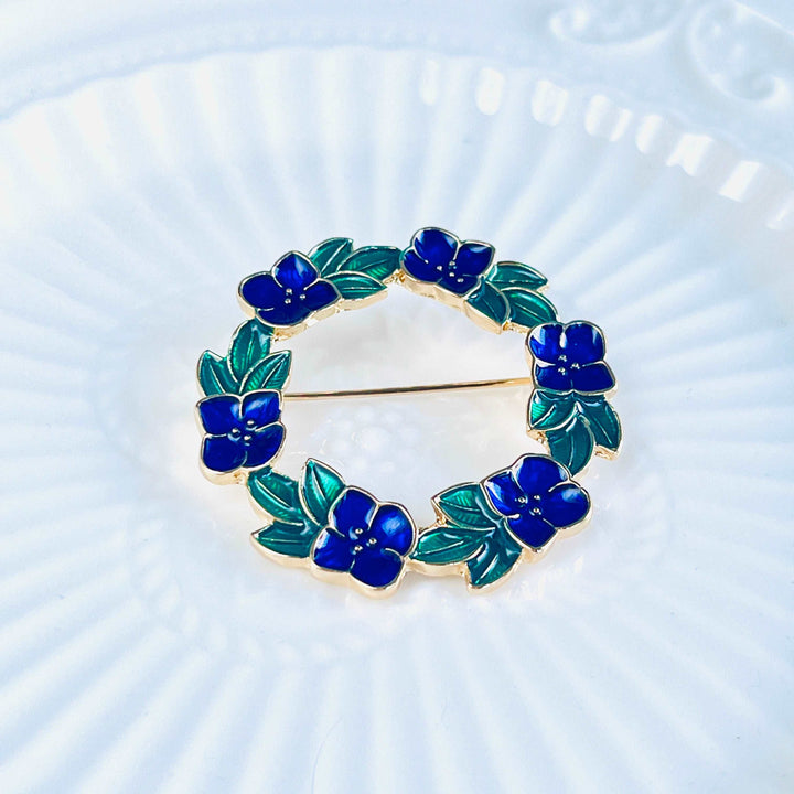 Persian Speedwell Wreath Brooch