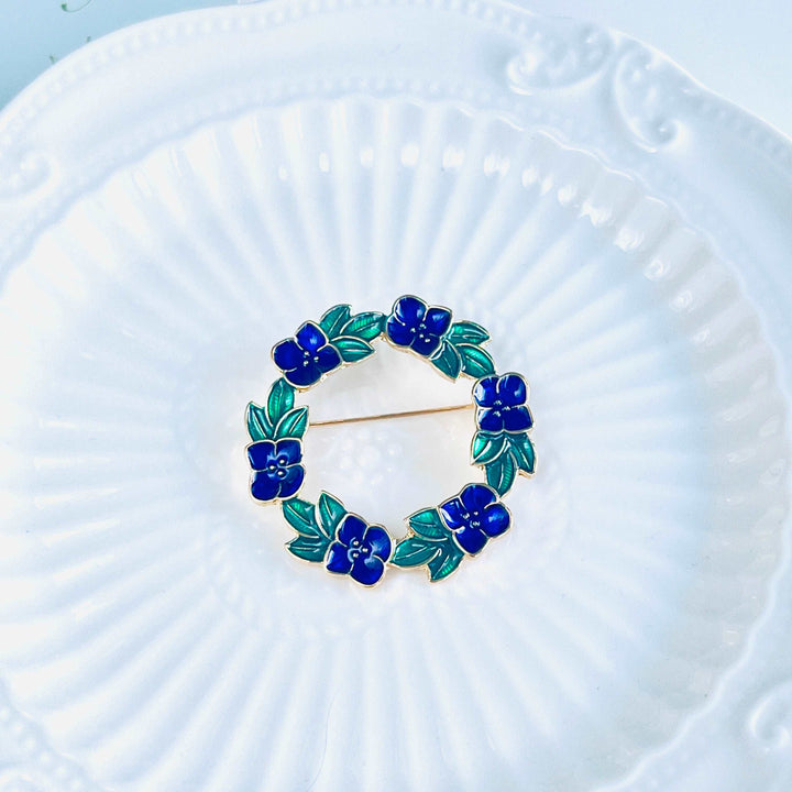 Persian Speedwell Wreath Brooch