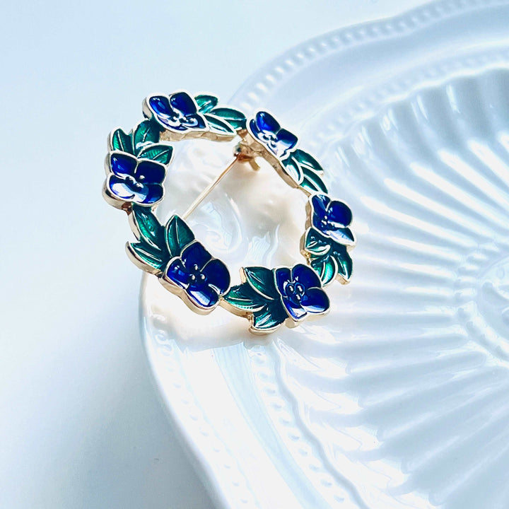 Persian Speedwell Wreath Brooch