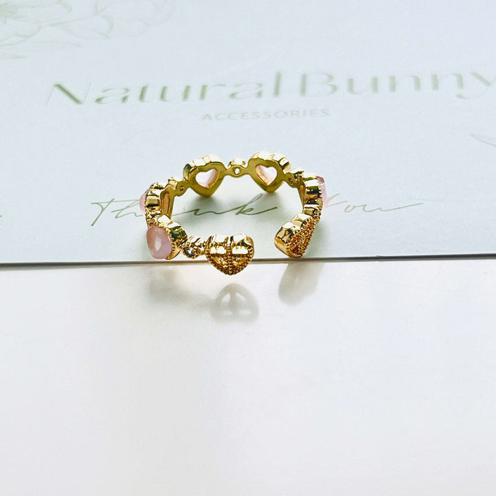 Pink Heart Open Ring