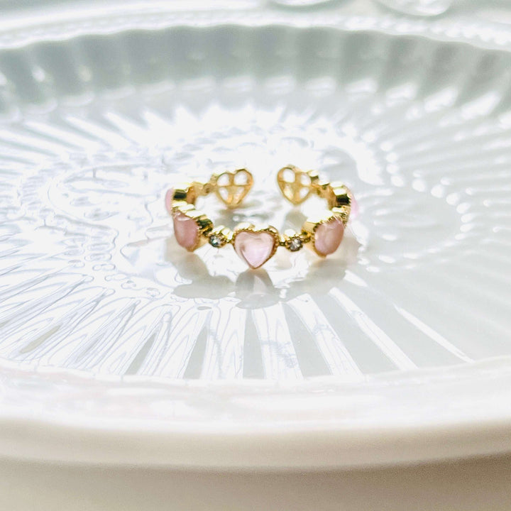 Pink Heart Open Ring