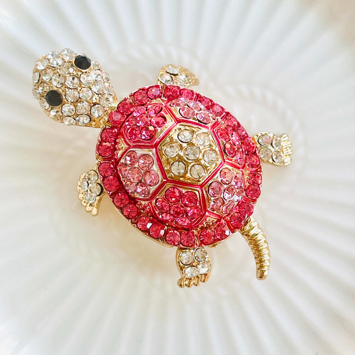 Pink Turtle Brooch