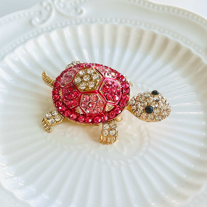Pink Turtle Brooch