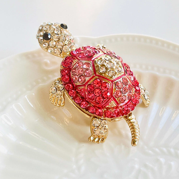 Pink Turtle Brooch