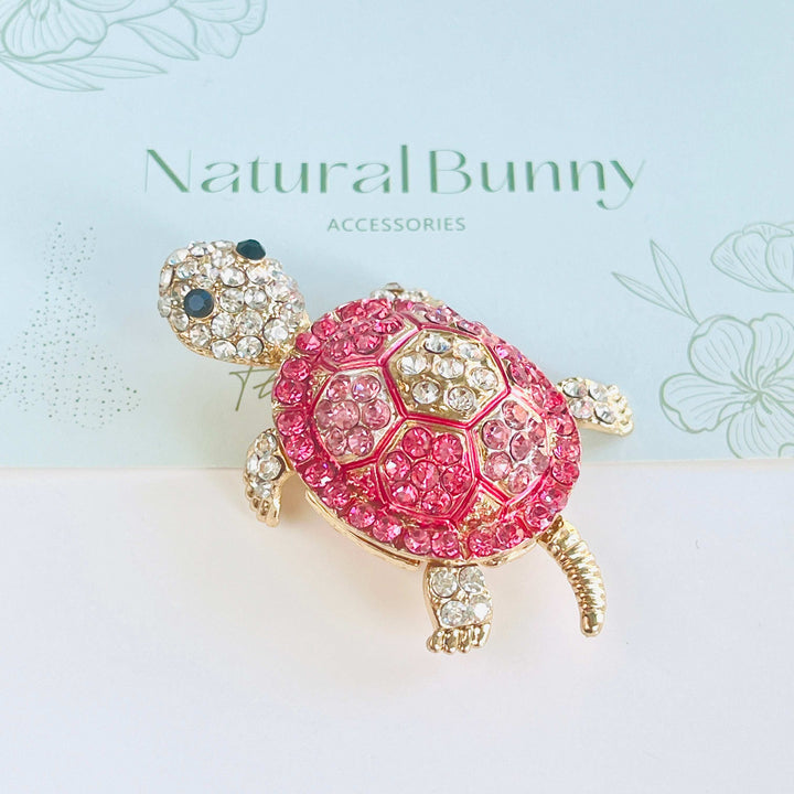Pink Turtle Brooch