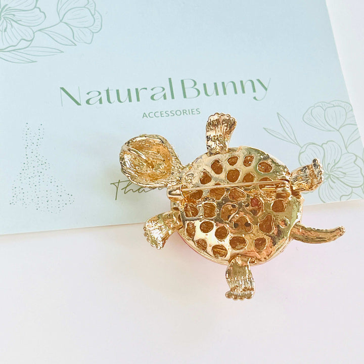 Pink Turtle Brooch