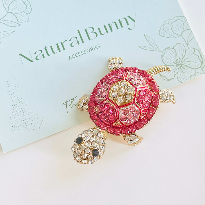 Pink Turtle Brooch