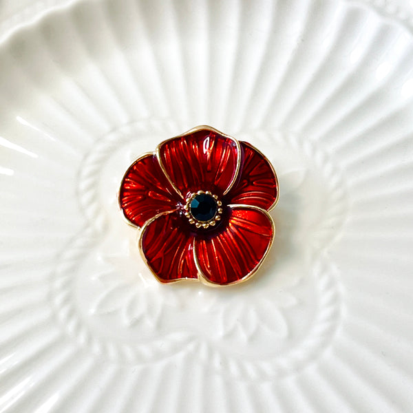 Poppy Flower Brooch