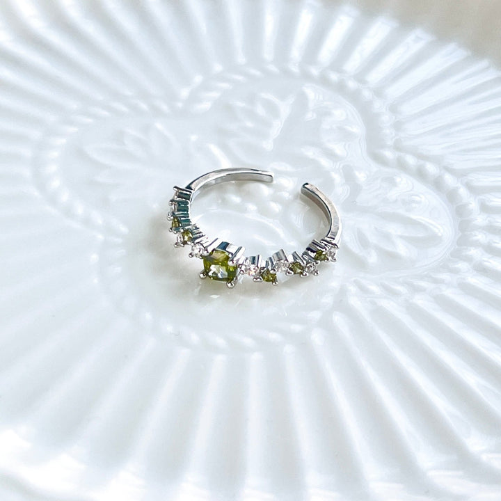 Prairie Forest Olivine Green Open Ring - Natural Bunny Accessories