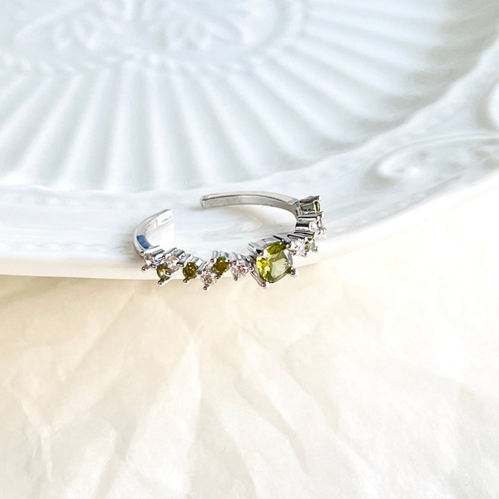 Prairie Forest Olivine Green Open Ring - Natural Bunny Accessories
