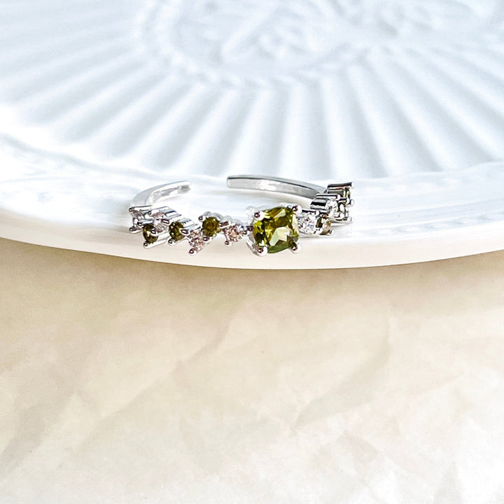 Prairie Forest Olivine Green Open Ring - Natural Bunny Accessories