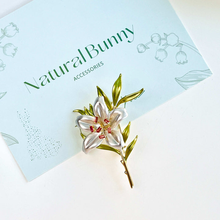 Pure White Lily Brooch