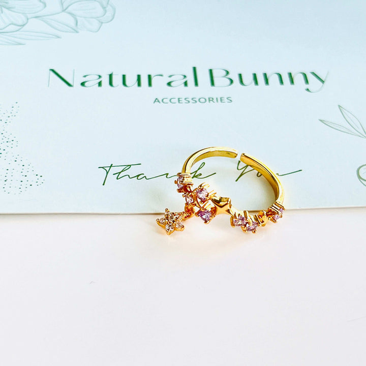 Purple Flower Open Ring