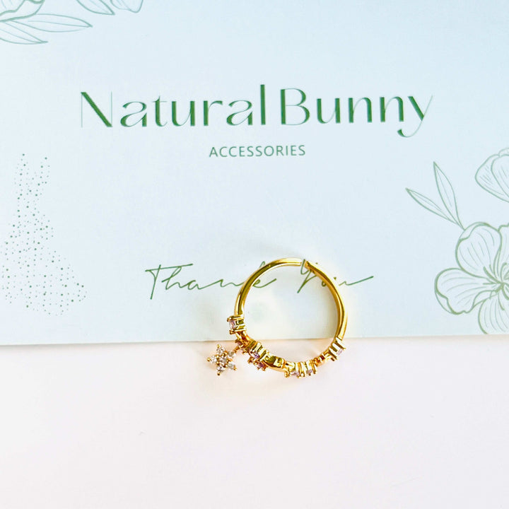 Purple Flower Open Ring