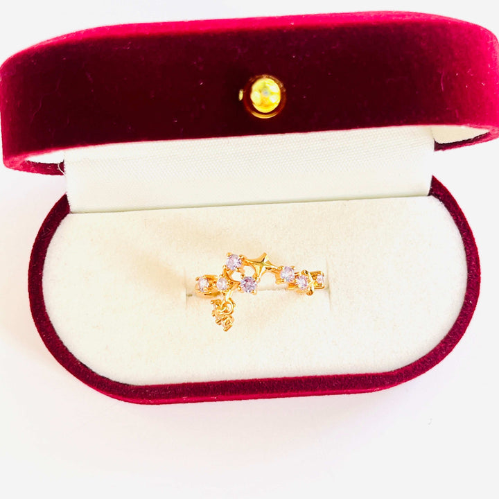 Purple Flower Open Ring