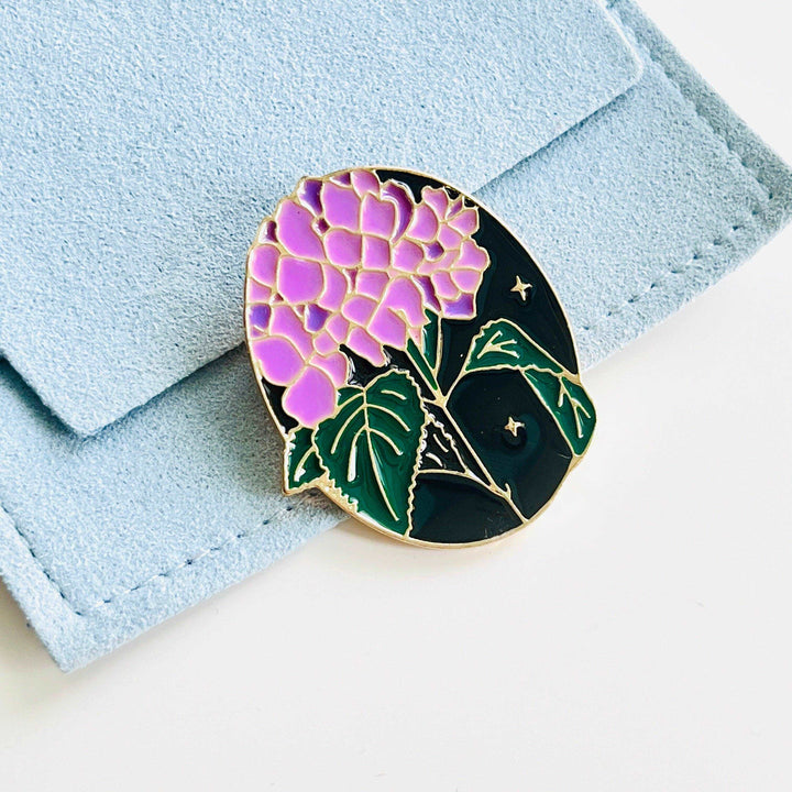 Purple Hydrangea Brooch Pin - Natural Bunny Accessories