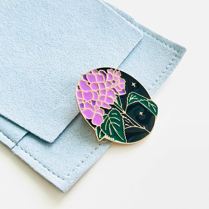 Purple Hydrangea Brooch Pin - Natural Bunny Accessories
