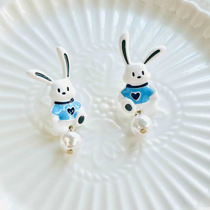 Rabbit In Sweatshirt Earrings