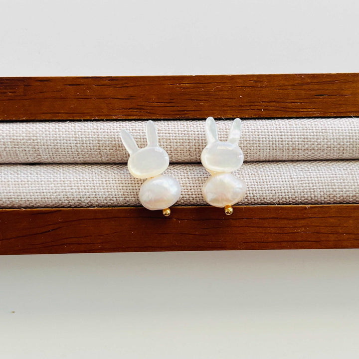 Rabbit Pearl Stud Earrings