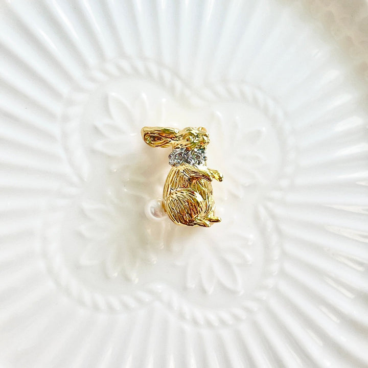Rabbit Pearl Tail Brooch - Natural Bunny Accessories