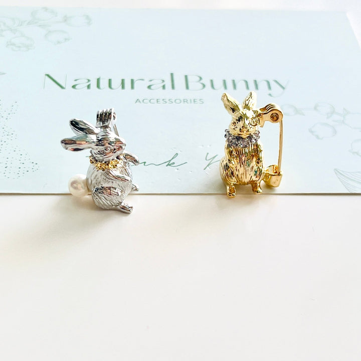 Rabbit Pearl Tail Brooch - Natural Bunny Accessories