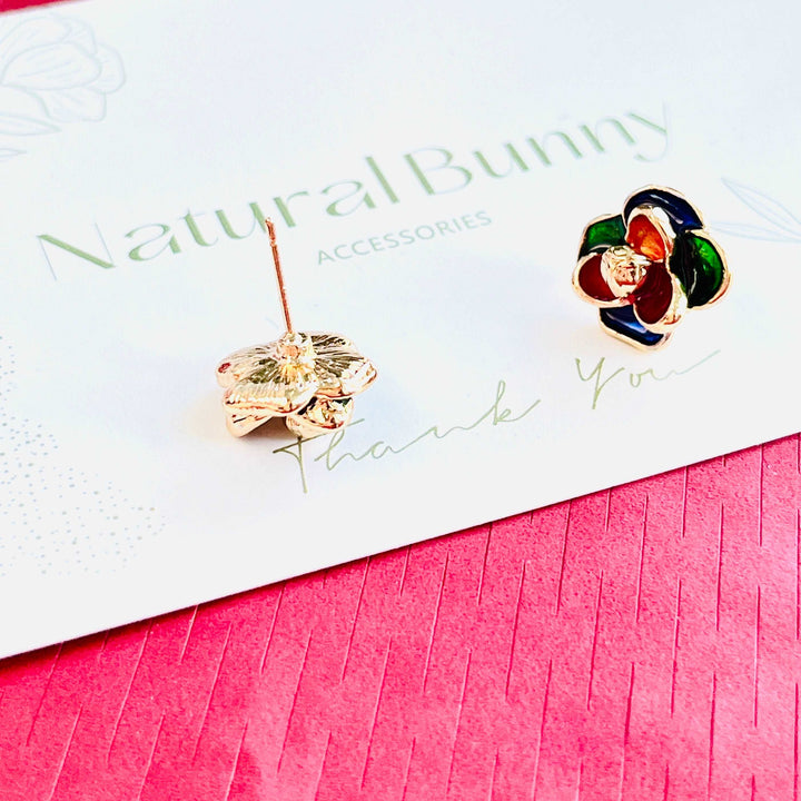 Rainbow Floral Stud Earrings