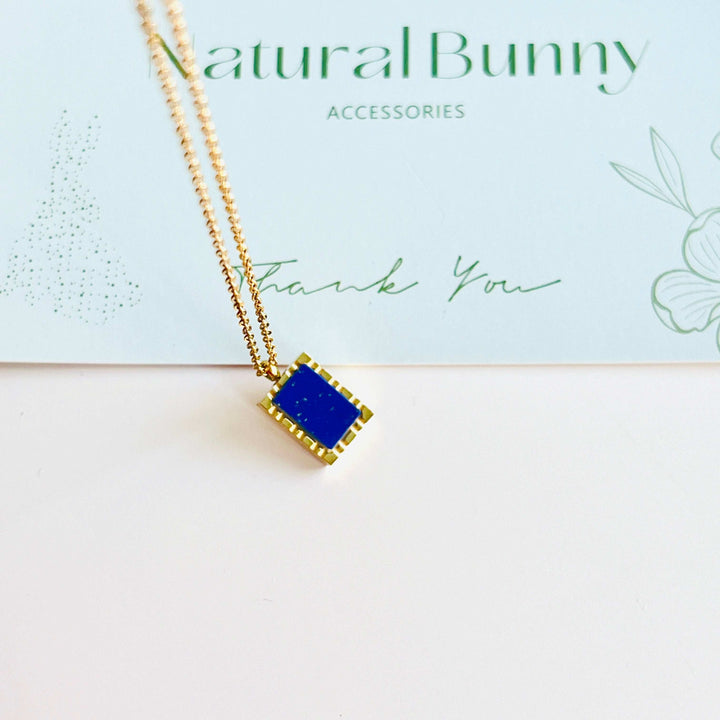 Rectangle Blue Lapis Lazuli Necklace