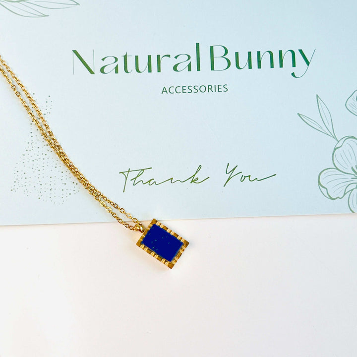 Rectangle Blue Lapis Lazuli Necklace