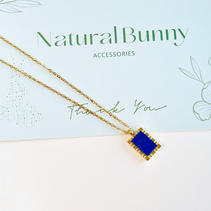 Rectangle Blue Lapis Lazuli Necklace