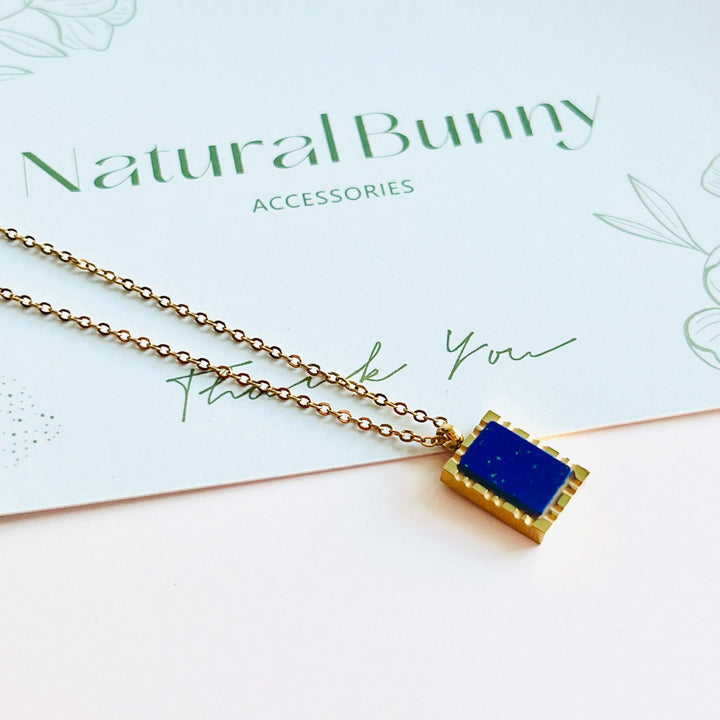 Rectangle Blue Lapis Lazuli Necklace