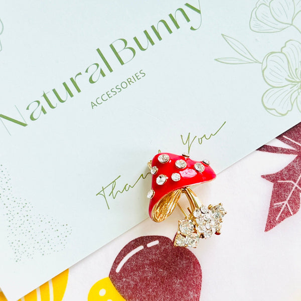 Red Mushroom Brooch